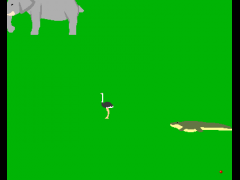 動き回る動物を避けるゲーム　陸