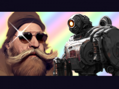 メガ老夫vsメカロボット