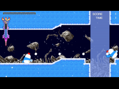 雪玉を豪速球で連投するスノーマン